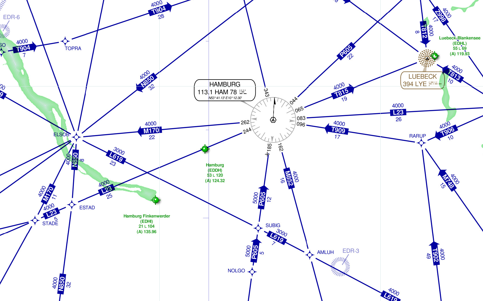 An aeronautic navigational chart.
