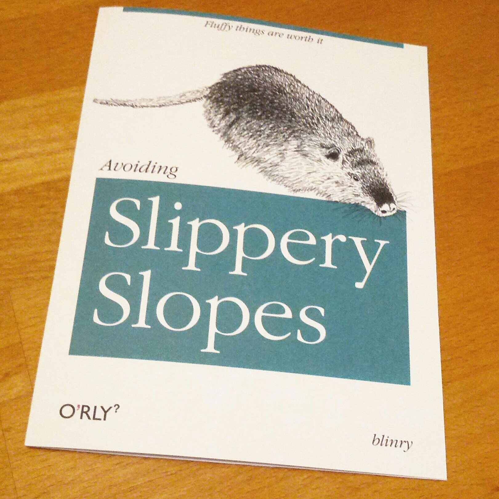 Avoiding Slippery Slopes as an O'Reilly book